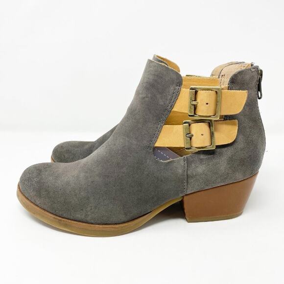 Korks Gray Suede Ankle Booties Women's US Size 6.5 EUC - Picture 3 of 9